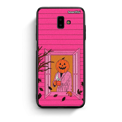 samsung J6+ Halloween Pumpkin Lady Θήκη από τη Smartfits με σχέδιο στο πίσω μέρος και μαύρο περίβλημα | Smartphone case with colorful back and black bezels by Smartfits