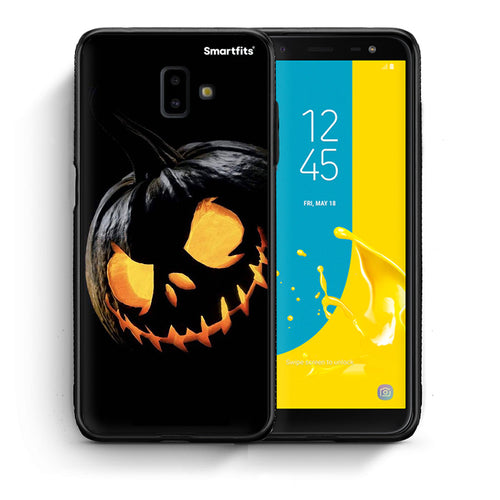 Θήκη Samsung J6+ Halloween Scary Pumpkin από τη Smartfits με σχέδιο στο πίσω μέρος και μαύρο περίβλημα | Samsung J6+ Halloween Scary Pumpkin case with colorful back and black bezels