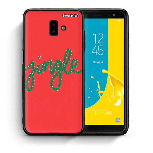 Θήκη Samsung J6+ Jingle Xmas από τη Smartfits με σχέδιο στο πίσω μέρος και μαύρο περίβλημα | Samsung J6+ Jingle Xmas case with colorful back and black bezels