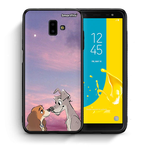 Θήκη Samsung J6+ Lady And Tramp από τη Smartfits με σχέδιο στο πίσω μέρος και μαύρο περίβλημα | Samsung J6+ Lady And Tramp case with colorful back and black bezels