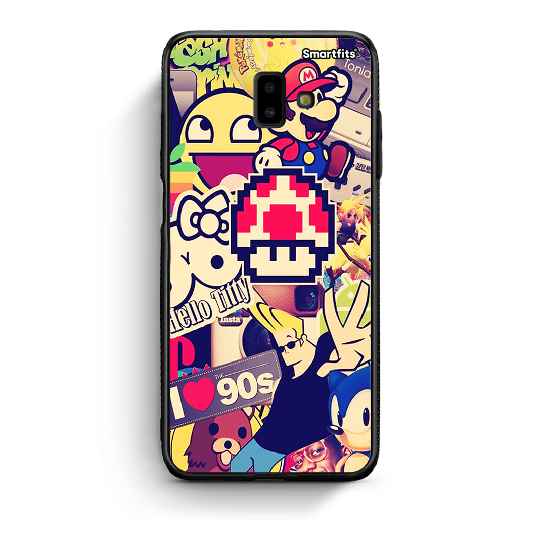 samsung J6+ Love The 90s θήκη από τη Smartfits με σχέδιο στο πίσω μέρος και μαύρο περίβλημα | Smartphone case with colorful back and black bezels by Smartfits