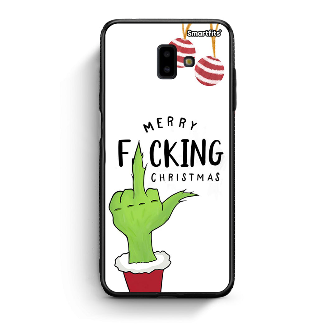 samsung J6+ Merry F Xmas θήκη από τη Smartfits με σχέδιο στο πίσω μέρος και μαύρο περίβλημα | Smartphone case with colorful back and black bezels by Smartfits