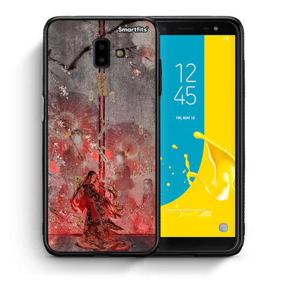 Θήκη Samsung J6+ Nezuko Kamado από τη Smartfits με σχέδιο στο πίσω μέρος και μαύρο περίβλημα | Samsung J6+ Nezuko Kamado case with colorful back and black bezels