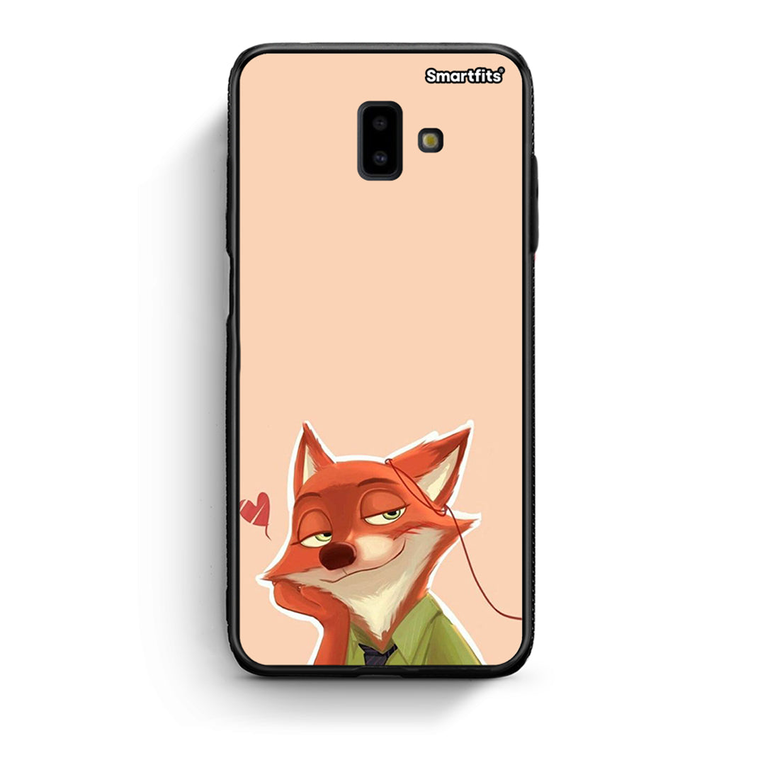 samsung J6+ Nick Wilde And Judy Hopps Love 1 θήκη από τη Smartfits με σχέδιο στο πίσω μέρος και μαύρο περίβλημα | Smartphone case with colorful back and black bezels by Smartfits