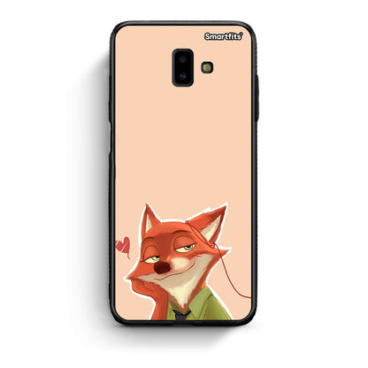 samsung J6+ Nick Wilde And Judy Hopps Love 1 θήκη από τη Smartfits με σχέδιο στο πίσω μέρος και μαύρο περίβλημα | Smartphone case with colorful back and black bezels by Smartfits