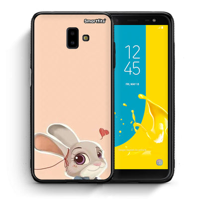Θήκη Samsung J6+ Nick Wilde And Judy Hopps Love 2 από τη Smartfits με σχέδιο στο πίσω μέρος και μαύρο περίβλημα | Samsung J6+ Nick Wilde And Judy Hopps Love 2 case with colorful back and black bezels