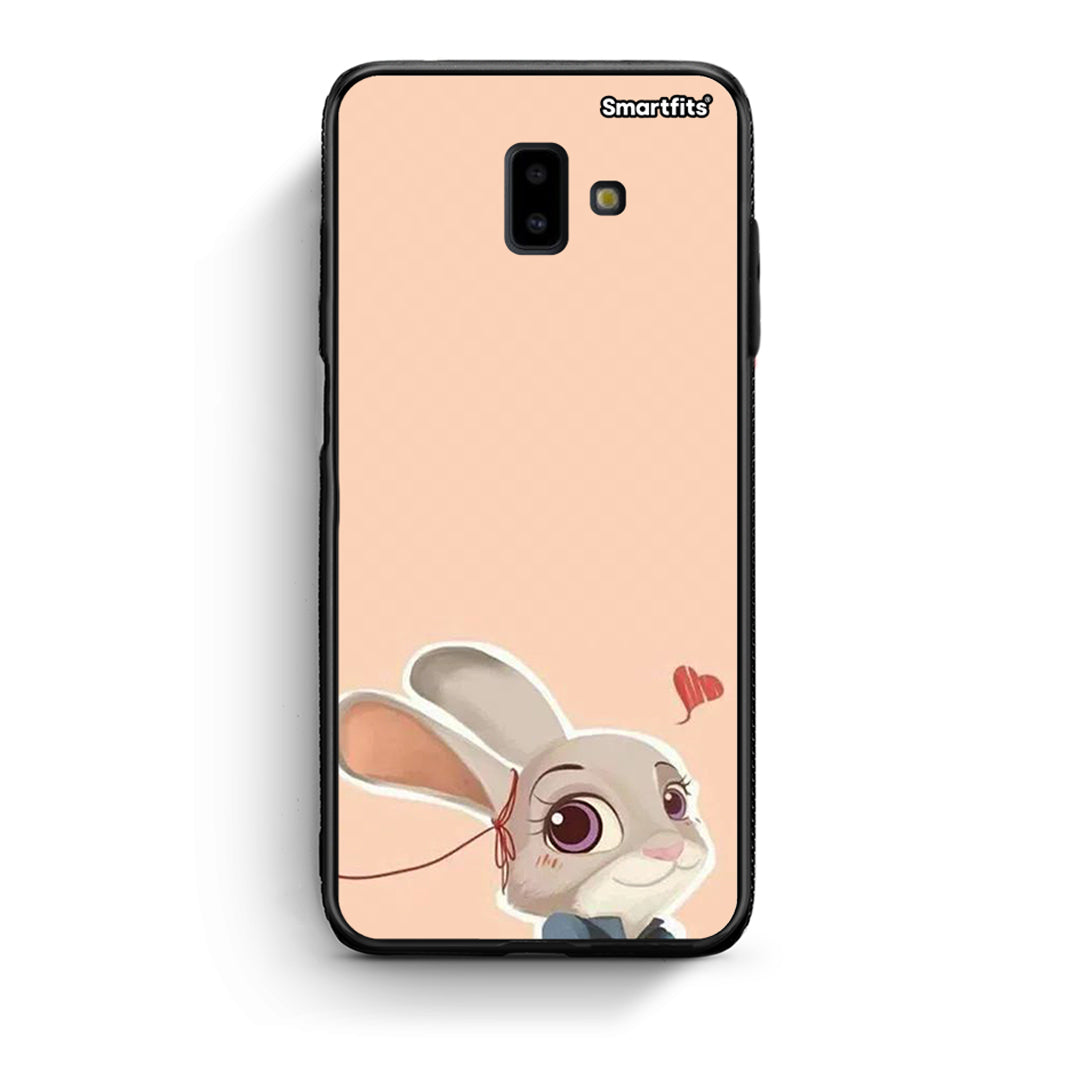 samsung J6+ Nick Wilde And Judy Hopps Love 2 θήκη από τη Smartfits με σχέδιο στο πίσω μέρος και μαύρο περίβλημα | Smartphone case with colorful back and black bezels by Smartfits