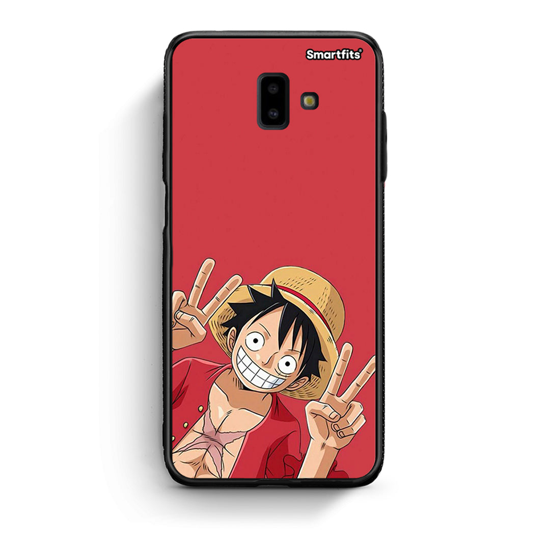 samsung J6+ Pirate Luffy Θήκη από τη Smartfits με σχέδιο στο πίσω μέρος και μαύρο περίβλημα | Smartphone case with colorful back and black bezels by Smartfits