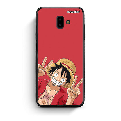 samsung J6+ Pirate Luffy Θήκη από τη Smartfits με σχέδιο στο πίσω μέρος και μαύρο περίβλημα | Smartphone case with colorful back and black bezels by Smartfits