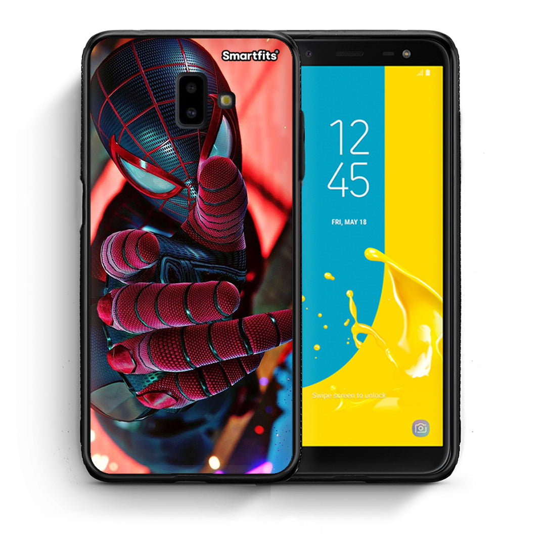 Θήκη Samsung J6+ Spider Hand από τη Smartfits με σχέδιο στο πίσω μέρος και μαύρο περίβλημα | Samsung J6+ Spider Hand case with colorful back and black bezels
