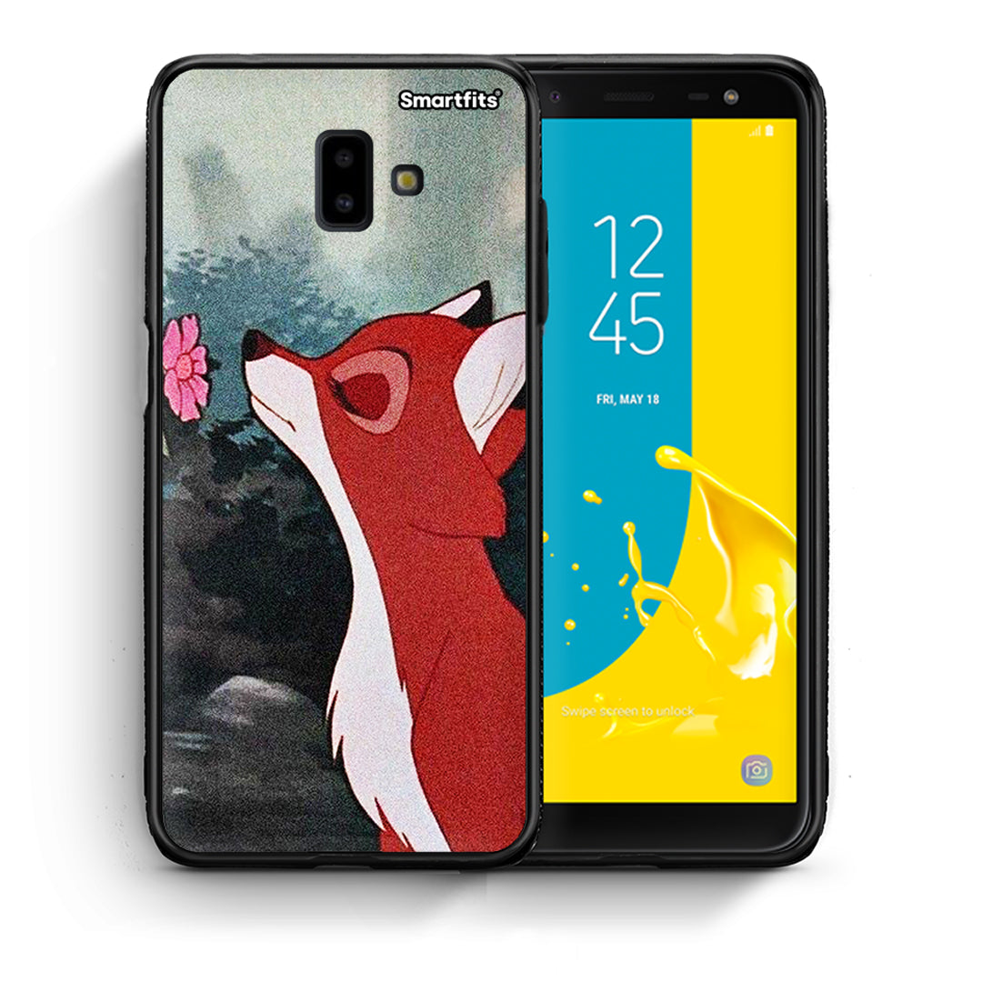 Θήκη Samsung J6+ Tod And Vixey Love 2 από τη Smartfits με σχέδιο στο πίσω μέρος και μαύρο περίβλημα | Samsung J6+ Tod And Vixey Love 2 case with colorful back and black bezels