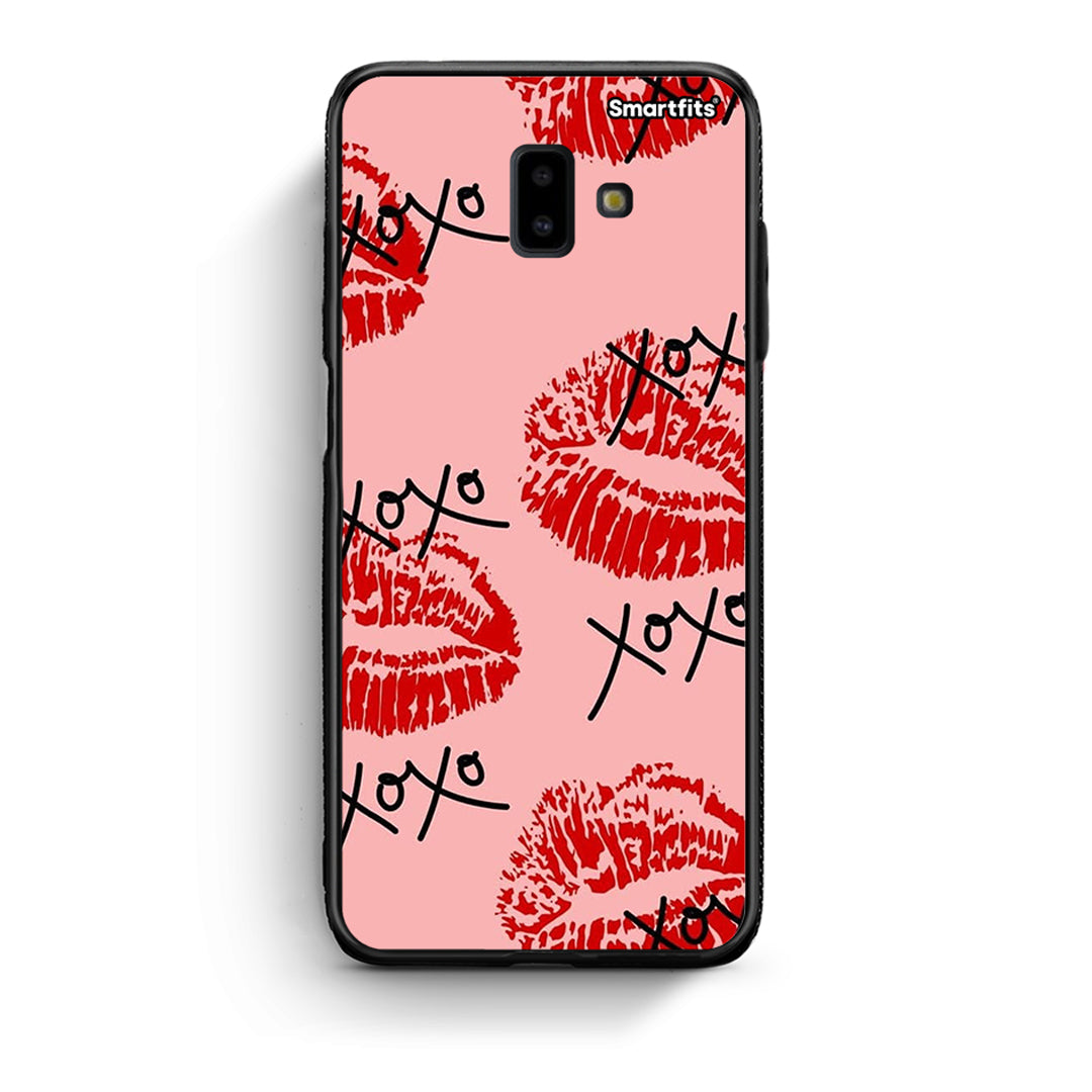 samsung J6+ XOXO Lips θήκη από τη Smartfits με σχέδιο στο πίσω μέρος και μαύρο περίβλημα | Smartphone case with colorful back and black bezels by Smartfits