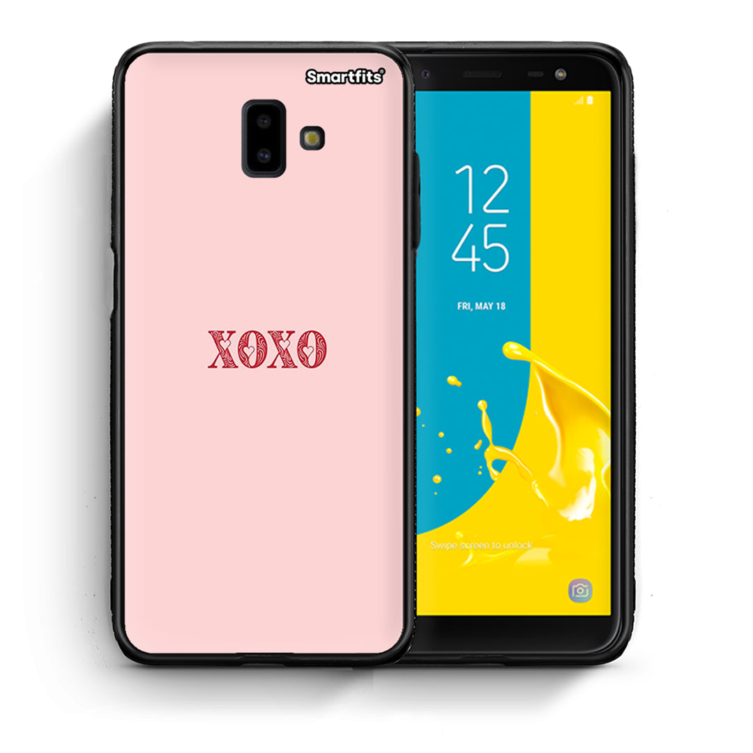 Θήκη Samsung J6+ XOXO Love από τη Smartfits με σχέδιο στο πίσω μέρος και μαύρο περίβλημα | Samsung J6+ XOXO Love case with colorful back and black bezels
