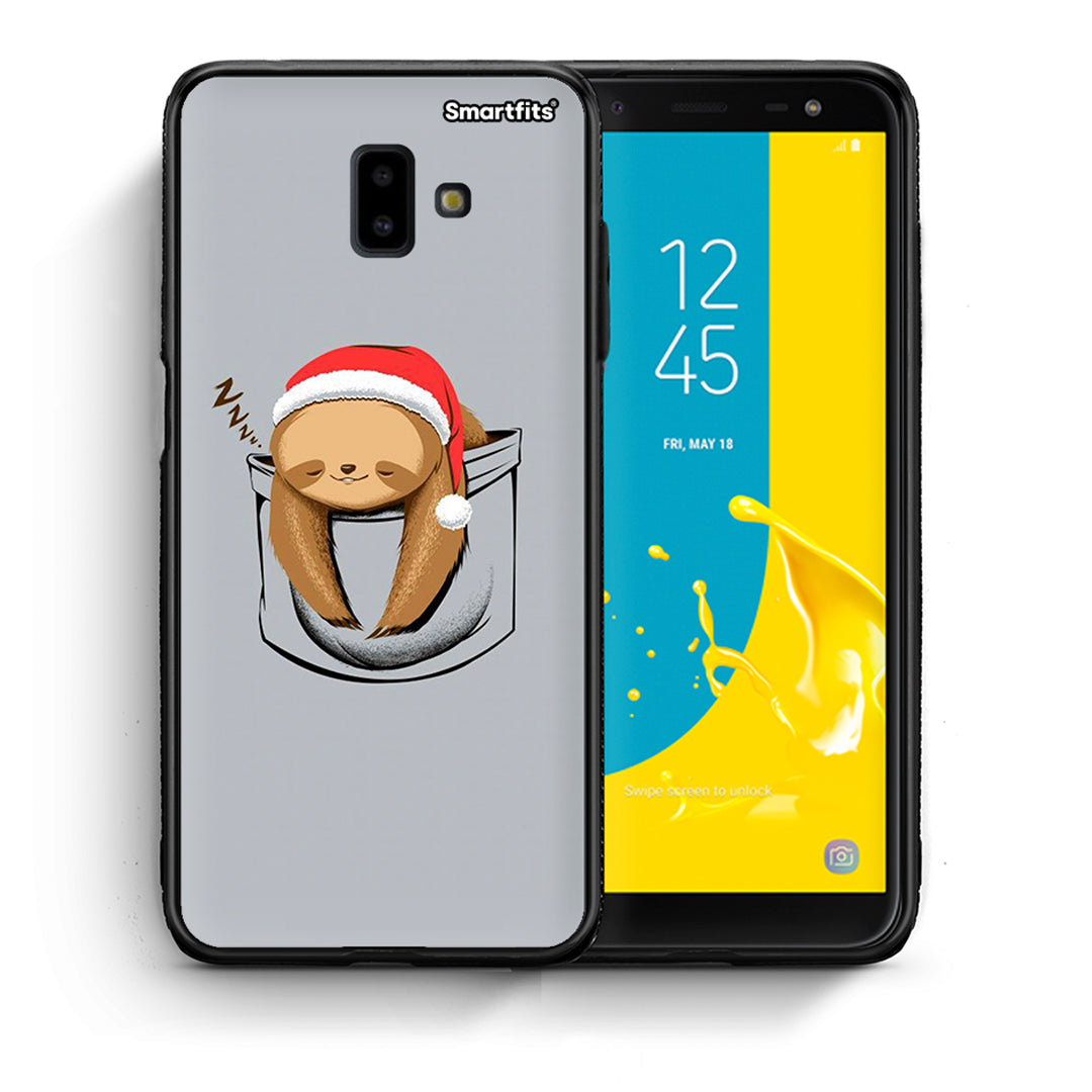 Θήκη Samsung J6+ Xmas Zzzz από τη Smartfits με σχέδιο στο πίσω μέρος και μαύρο περίβλημα | Samsung J6+ Xmas Zzzz case with colorful back and black bezels