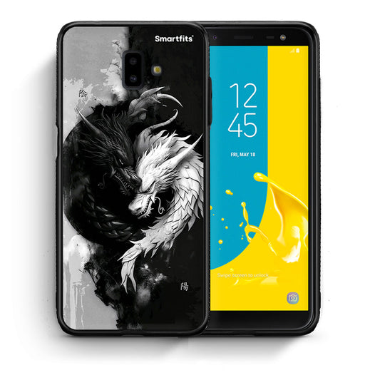 Θήκη Samsung J6+ Yin Yang από τη Smartfits με σχέδιο στο πίσω μέρος και μαύρο περίβλημα | Samsung J6+ Yin Yang case with colorful back and black bezels