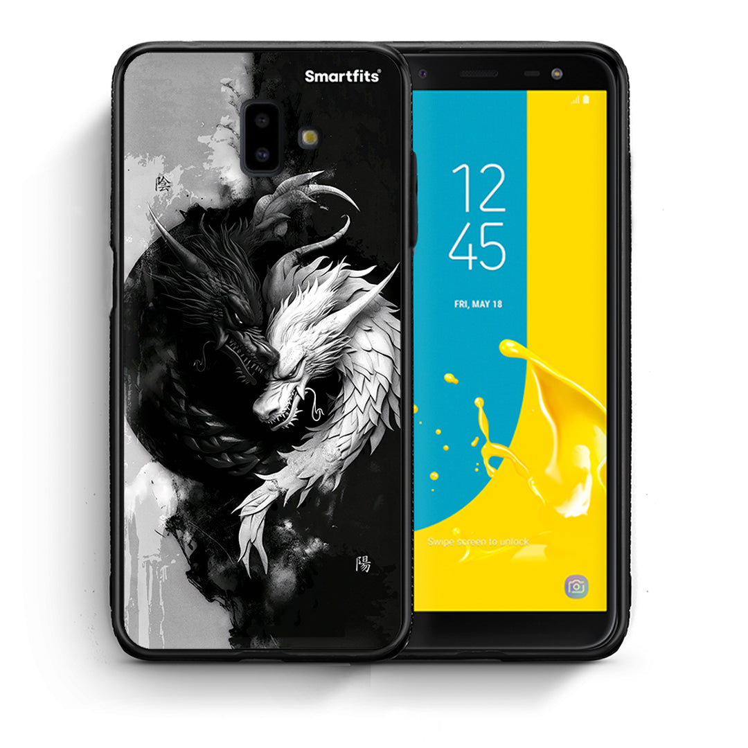 Θήκη Samsung J6+ Yin Yang από τη Smartfits με σχέδιο στο πίσω μέρος και μαύρο περίβλημα | Samsung J6+ Yin Yang case with colorful back and black bezels