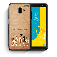 Thumbnail for Θήκη Samsung J6+ You Go Girl από τη Smartfits με σχέδιο στο πίσω μέρος και μαύρο περίβλημα | Samsung J6+ You Go Girl case with colorful back and black bezels