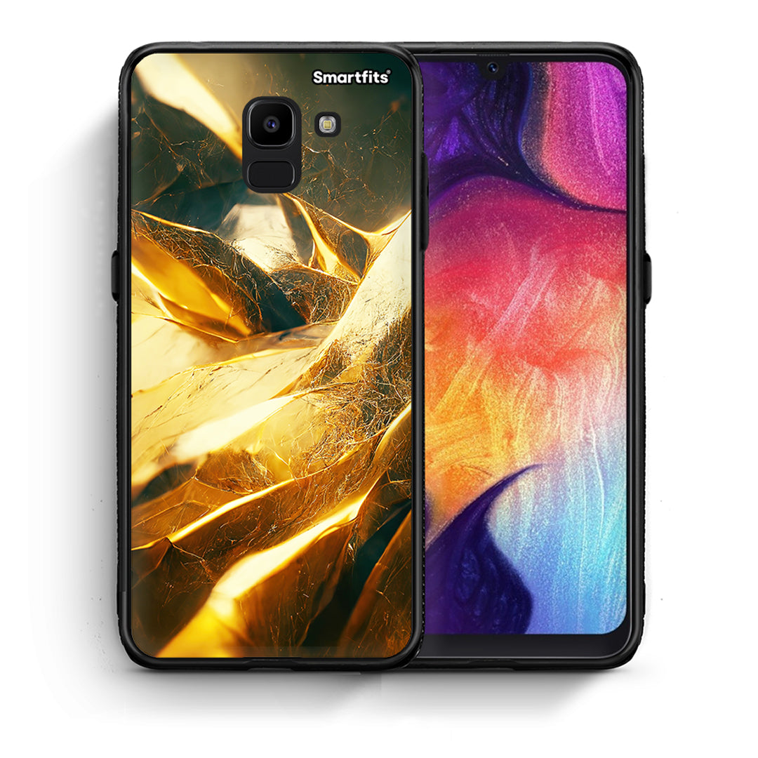 Θήκη Samsung J6 Real Gold από τη Smartfits με σχέδιο στο πίσω μέρος και μαύρο περίβλημα | Samsung J6 Real Gold case with colorful back and black bezels