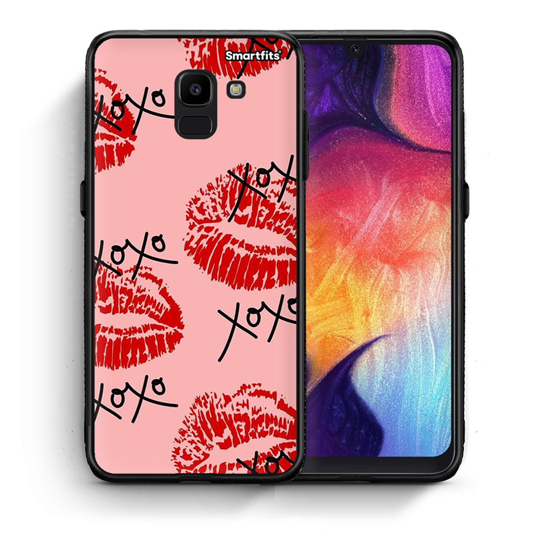Θήκη Samsung J6 XOXO Lips από τη Smartfits με σχέδιο στο πίσω μέρος και μαύρο περίβλημα | Samsung J6 XOXO Lips case with colorful back and black bezels