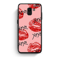 Thumbnail for samsung J6 XOXO Lips θήκη από τη Smartfits με σχέδιο στο πίσω μέρος και μαύρο περίβλημα | Smartphone case with colorful back and black bezels by Smartfits