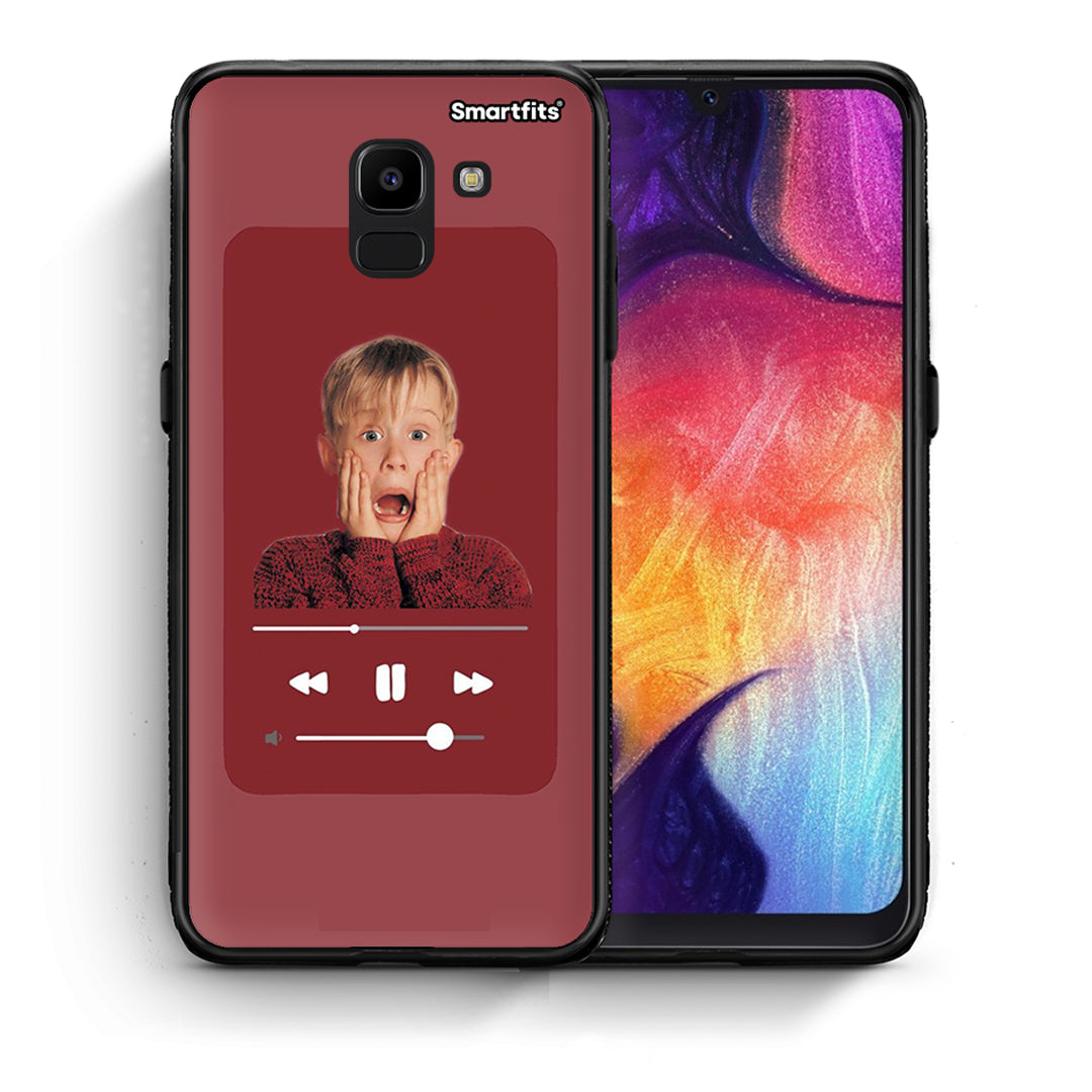 Θήκη Samsung J6 Xmas Alone Music από τη Smartfits με σχέδιο στο πίσω μέρος και μαύρο περίβλημα | Samsung J6 Xmas Alone Music case with colorful back and black bezels