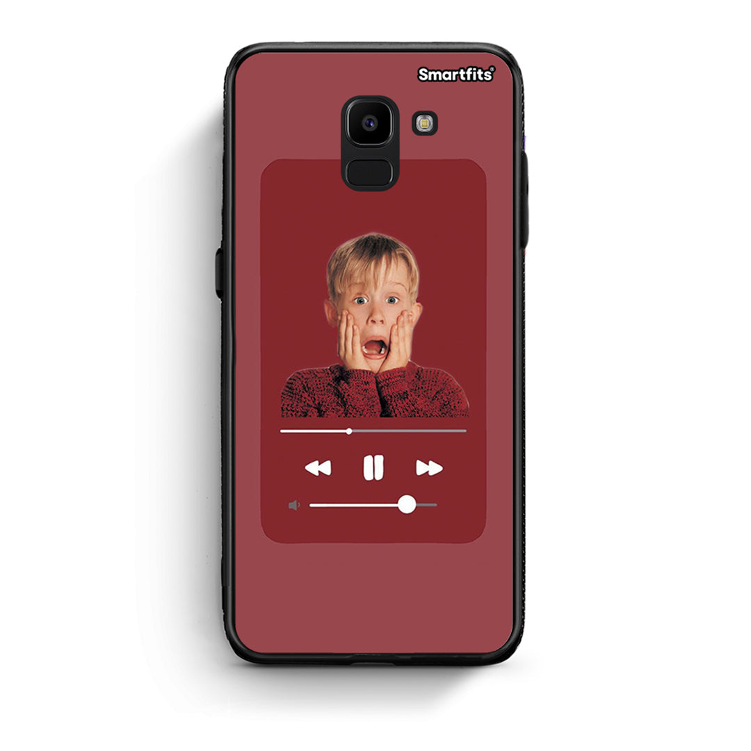 samsung J6 Xmas Alone Music θήκη από τη Smartfits με σχέδιο στο πίσω μέρος και μαύρο περίβλημα | Smartphone case with colorful back and black bezels by Smartfits