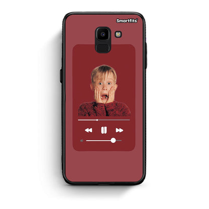 samsung J6 Xmas Alone Music θήκη από τη Smartfits με σχέδιο στο πίσω μέρος και μαύρο περίβλημα | Smartphone case with colorful back and black bezels by Smartfits