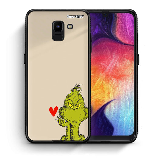 Θήκη Samsung J6 Xmas Grinch από τη Smartfits με σχέδιο στο πίσω μέρος και μαύρο περίβλημα | Samsung J6 Xmas Grinch case with colorful back and black bezels