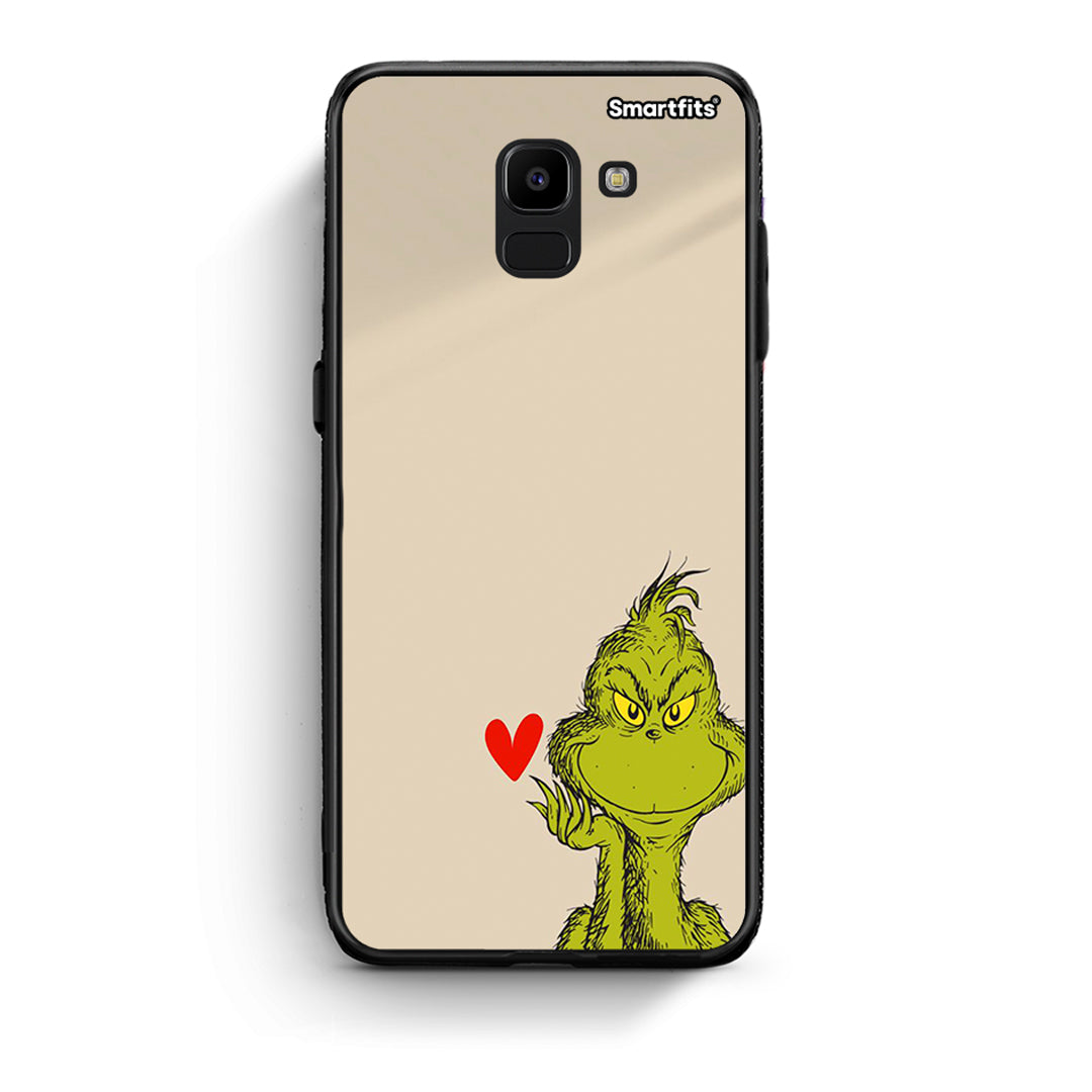 samsung J6 Xmas Grinch θήκη από τη Smartfits με σχέδιο στο πίσω μέρος και μαύρο περίβλημα | Smartphone case with colorful back and black bezels by Smartfits
