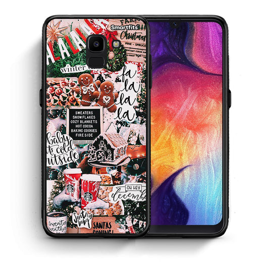 Θήκη Samsung J6 Xmas Habbits από τη Smartfits με σχέδιο στο πίσω μέρος και μαύρο περίβλημα | Samsung J6 Xmas Habbits case with colorful back and black bezels