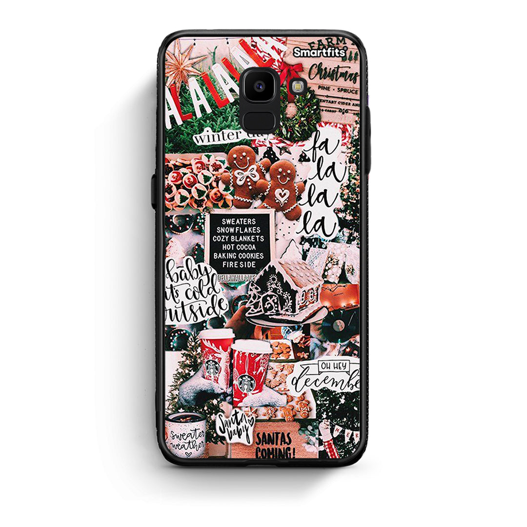 samsung J6 Xmas Habbits θήκη από τη Smartfits με σχέδιο στο πίσω μέρος και μαύρο περίβλημα | Smartphone case with colorful back and black bezels by Smartfits
