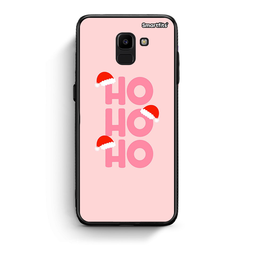 samsung J6 Xmas Ho Ho Ho θήκη από τη Smartfits με σχέδιο στο πίσω μέρος και μαύρο περίβλημα | Smartphone case with colorful back and black bezels by Smartfits
