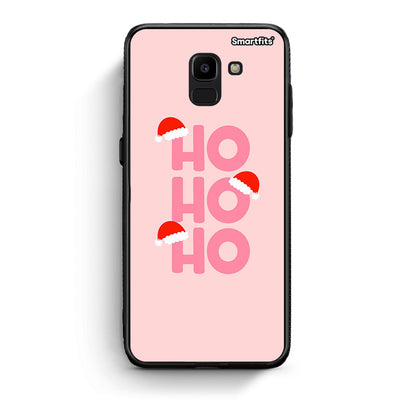 samsung J6 Xmas Ho Ho Ho θήκη από τη Smartfits με σχέδιο στο πίσω μέρος και μαύρο περίβλημα | Smartphone case with colorful back and black bezels by Smartfits