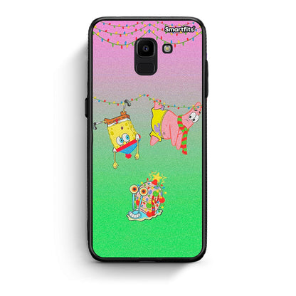 samsung J6 Xmas Lights θήκη από τη Smartfits με σχέδιο στο πίσω μέρος και μαύρο περίβλημα | Smartphone case with colorful back and black bezels by Smartfits