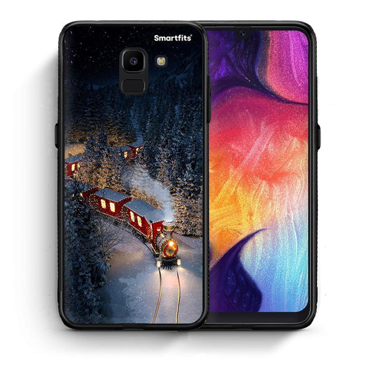 Θήκη Samsung J6 Xmas Train από τη Smartfits με σχέδιο στο πίσω μέρος και μαύρο περίβλημα | Samsung J6 Xmas Train case with colorful back and black bezels