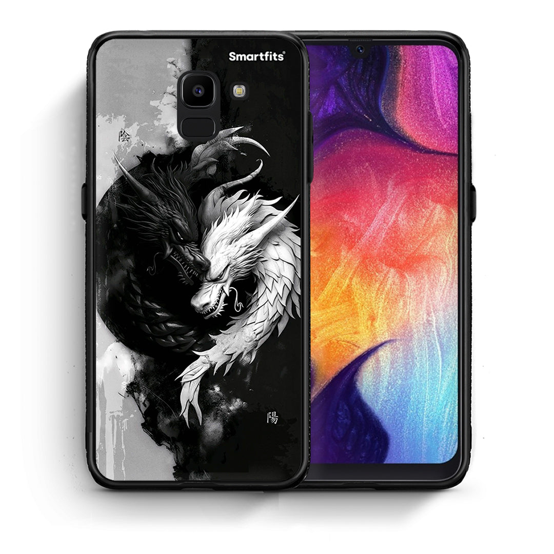 Θήκη Samsung J6 Yin Yang από τη Smartfits με σχέδιο στο πίσω μέρος και μαύρο περίβλημα | Samsung J6 Yin Yang case with colorful back and black bezels