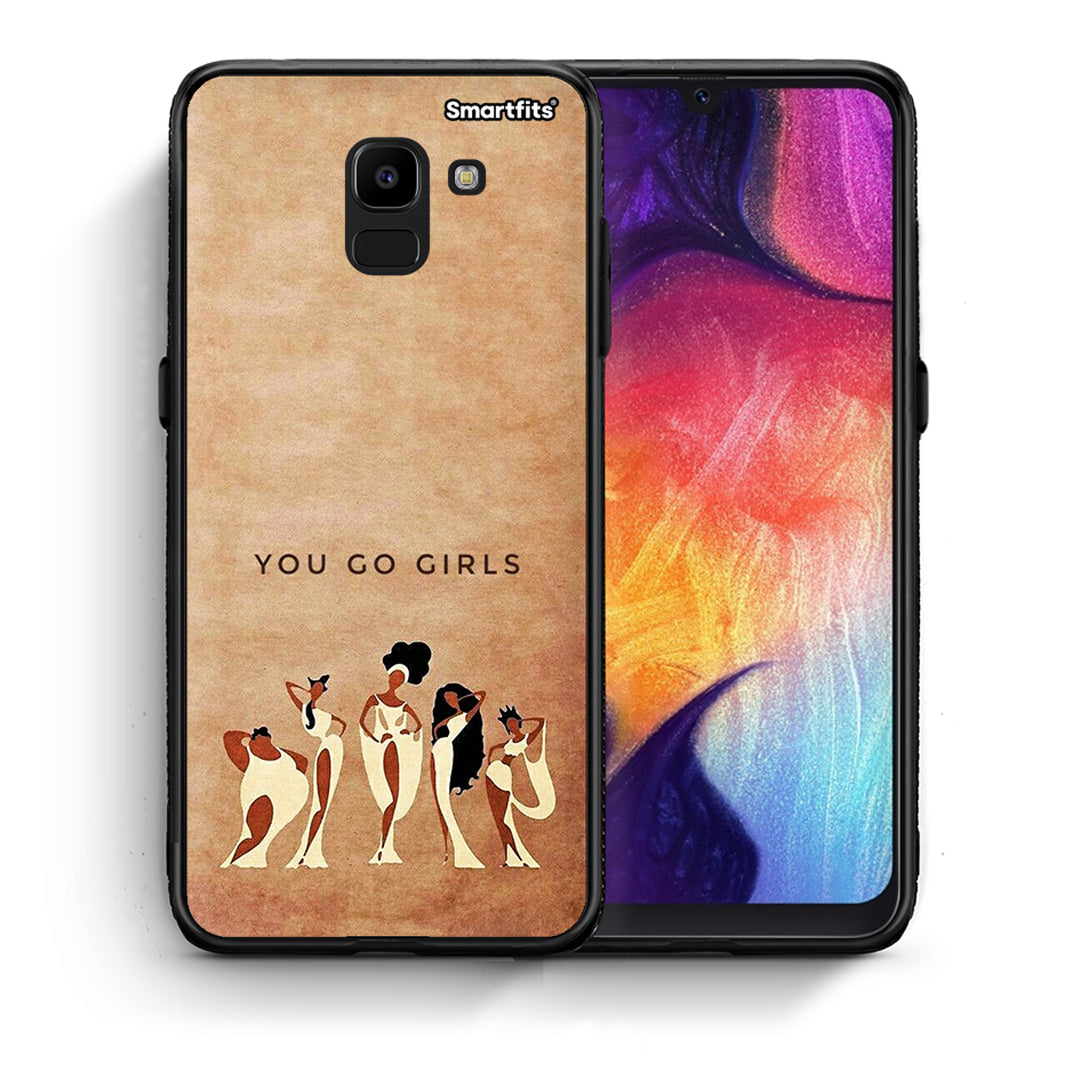 Θήκη Samsung J6 You Go Girl από τη Smartfits με σχέδιο στο πίσω μέρος και μαύρο περίβλημα | Samsung J6 You Go Girl case with colorful back and black bezels