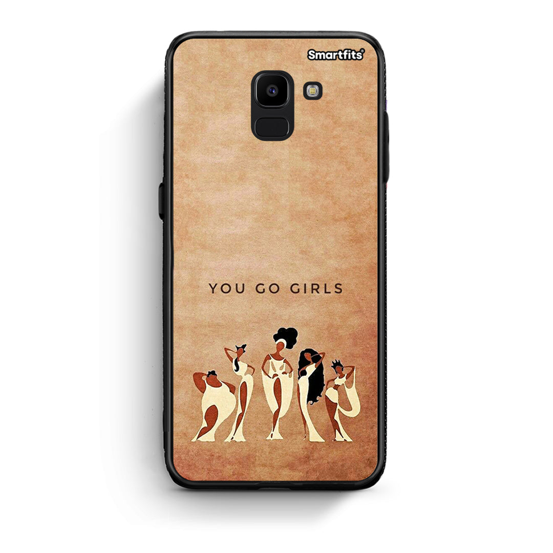 samsung J6 You Go Girl θήκη από τη Smartfits με σχέδιο στο πίσω μέρος και μαύρο περίβλημα | Smartphone case with colorful back and black bezels by Smartfits