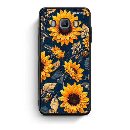 Samsung J7 2016 Autumn Sunflowers θήκη από τη Smartfits με σχέδιο στο πίσω μέρος και μαύρο περίβλημα | Smartphone case with colorful back and black bezels by Smartfits