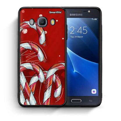 Θήκη Samsung J7 2016 Candy Cane από τη Smartfits με σχέδιο στο πίσω μέρος και μαύρο περίβλημα | Samsung J7 2016 Candy Cane case with colorful back and black bezels