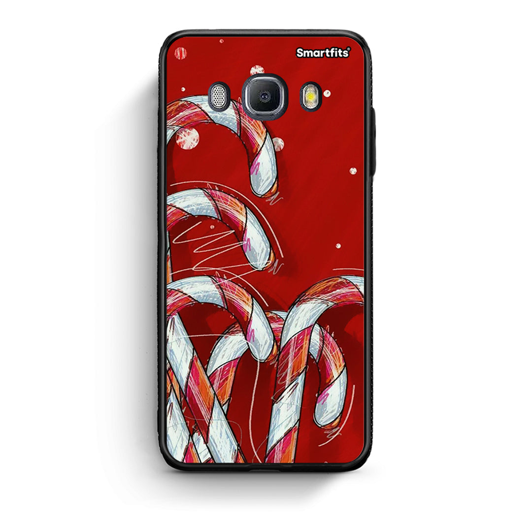 Samsung J7 2016 Candy Cane θήκη από τη Smartfits με σχέδιο στο πίσω μέρος και μαύρο περίβλημα | Smartphone case with colorful back and black bezels by Smartfits