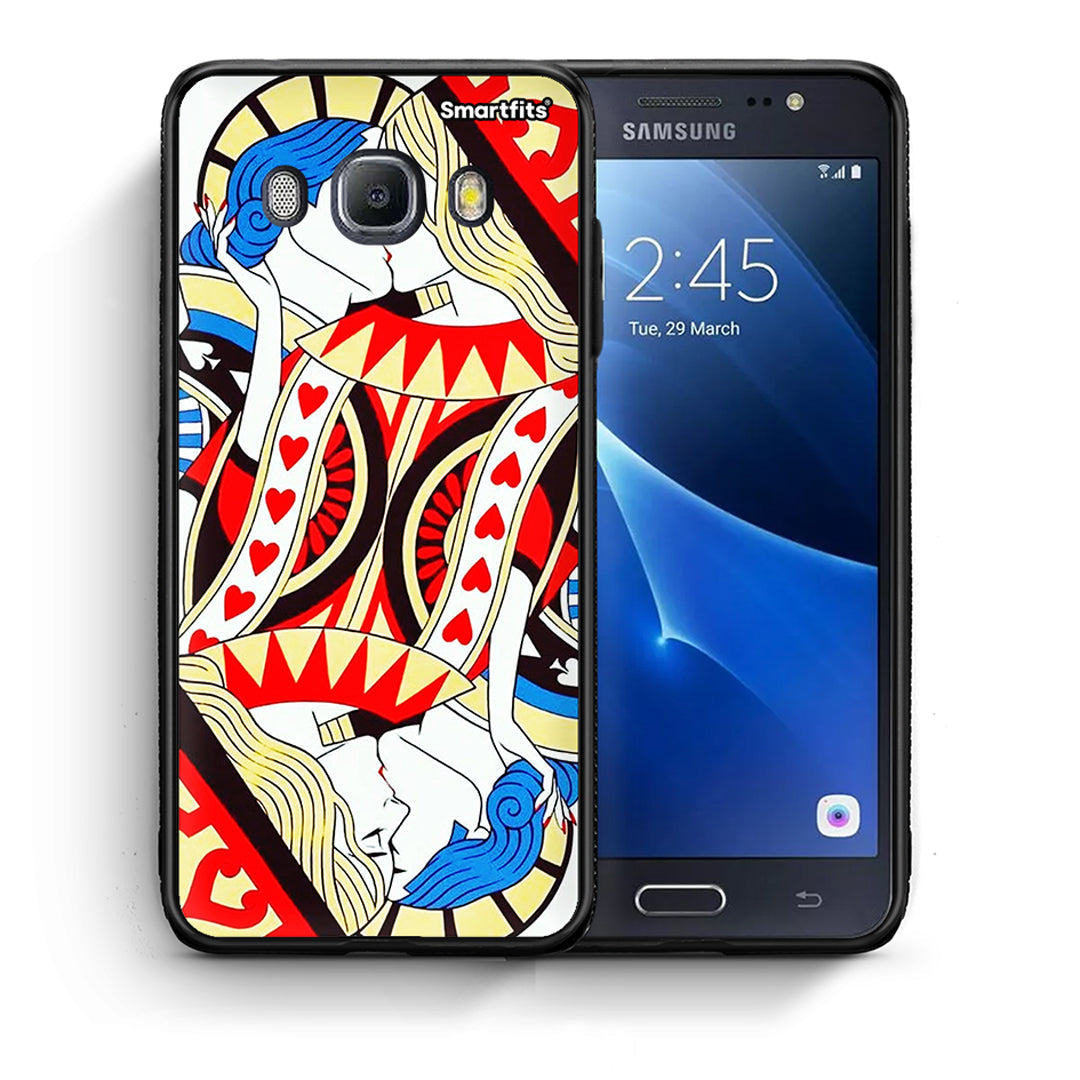 Θήκη Samsung J7 2016 Card Love από τη Smartfits με σχέδιο στο πίσω μέρος και μαύρο περίβλημα | Samsung J7 2016 Card Love case with colorful back and black bezels