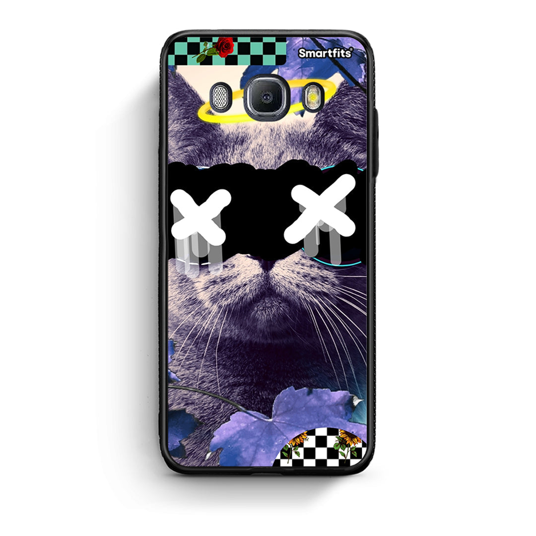 Samsung J7 2016 Cat Collage θήκη από τη Smartfits με σχέδιο στο πίσω μέρος και μαύρο περίβλημα | Smartphone case with colorful back and black bezels by Smartfits