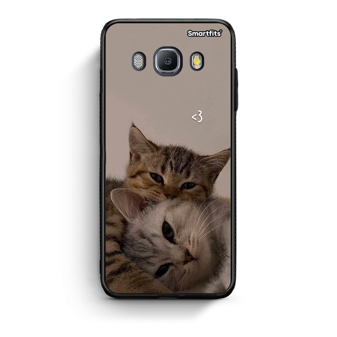 Samsung J7 2016 Cats In Love θήκη από τη Smartfits με σχέδιο στο πίσω μέρος και μαύρο περίβλημα | Smartphone case with colorful back and black bezels by Smartfits