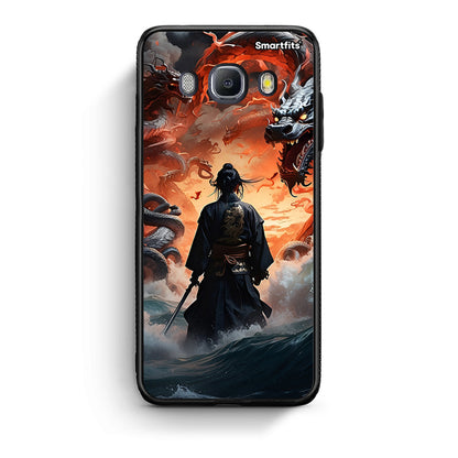 Samsung J7 2016 Dragons Fight θήκη από τη Smartfits με σχέδιο στο πίσω μέρος και μαύρο περίβλημα | Smartphone case with colorful back and black bezels by Smartfits