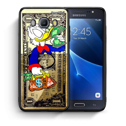 Θήκη Samsung J7 2016 Duck Money από τη Smartfits με σχέδιο στο πίσω μέρος και μαύρο περίβλημα | Samsung J7 2016 Duck Money case with colorful back and black bezels