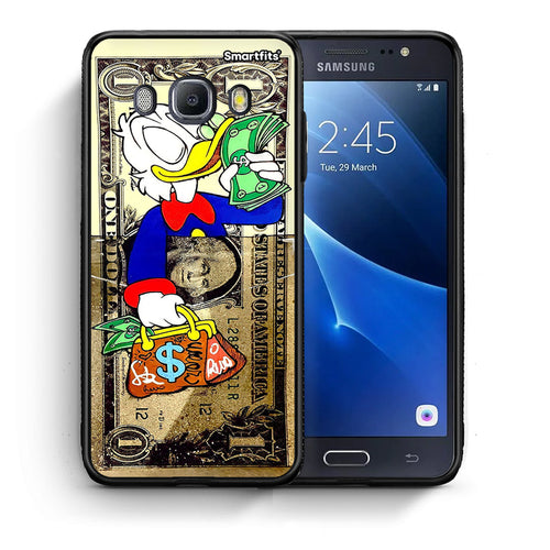 Θήκη Samsung J7 2016 Duck Money από τη Smartfits με σχέδιο στο πίσω μέρος και μαύρο περίβλημα | Samsung J7 2016 Duck Money case with colorful back and black bezels