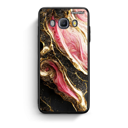 Samsung J7 2016 Glamorous Pink Marble θήκη από τη Smartfits με σχέδιο στο πίσω μέρος και μαύρο περίβλημα | Smartphone case with colorful back and black bezels by Smartfits