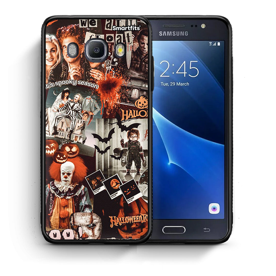 Θήκη Samsung J7 2016 Halloween Spooky Season από τη Smartfits με σχέδιο στο πίσω μέρος και μαύρο περίβλημα | Samsung J7 2016 Halloween Spooky Season case with colorful back and black bezels