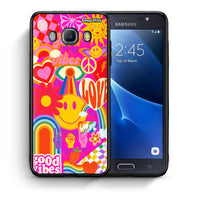 Thumbnail for Θήκη Samsung J7 2016 Hippie Love από τη Smartfits με σχέδιο στο πίσω μέρος και μαύρο περίβλημα | Samsung J7 2016 Hippie Love case with colorful back and black bezels